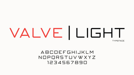 Poster - valve fashion trendy futuristic decorative vector font design, a