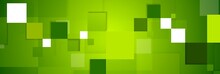 Green Squares Abstract Tech Web Banner Design
