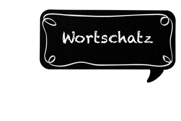 Wall Mural - Wortschatz Text in einer Sprechblase