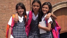 Catholic Young Female Students Wearing School Uniforms