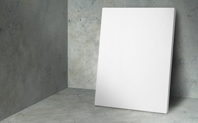 Aufkleber - Blank poster at corner studio room with concrete wall and floor background,Mock up studio room for display or montage of product for advertising on media,Business presentation
