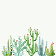 Watercolor cactus vector composition