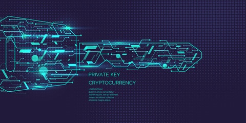 Private key for cryptocurrency. Global Digital technologies.