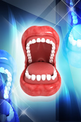 Wall Mural - 3d rendered mouth isolated on a color background