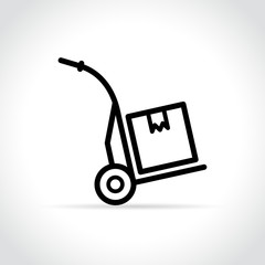 Wall Mural - hand trolley icon on white background