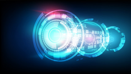 Poster - Abstract vector futuristic blue connection high digital technology concept. background illustration