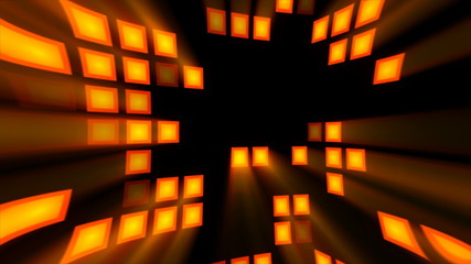 Poster - Abstract background with orange disco room. 3d rendering backdrop