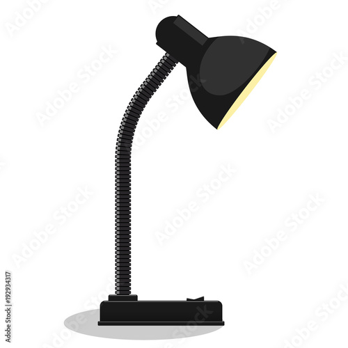 Modern Black Table Lamp Icon Flat Design Style Desk Vector Modern Black Table Lamp Icon Flat Design Style Desk Vector Ilration