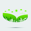 © khonkangrua - Green cities help the world with cloud with eco-friendly concept ideas.vector illustration