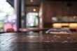 © Farknot Architect - Vintage wooden table with blur bokeh background on cafe