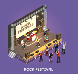 Wall Mural - Rock Festival Isometric Composition