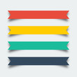 Set of ribbons banners in flat design with shadow
