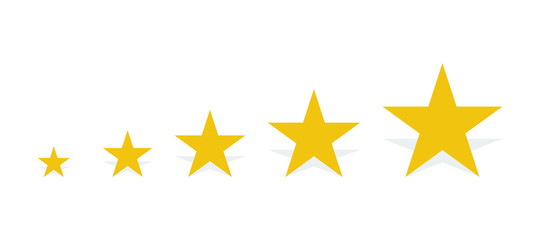 Canvas Print - 5 gold stars with shadow