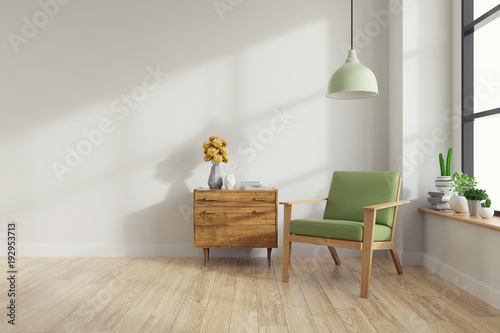 Modern Mid Century And Vintage Interior Of Living Room