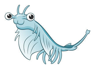 Wall Mural - Cartoon brine shrimp