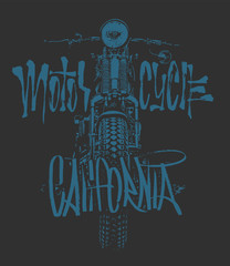 Wall Mural - Vintage Motorcycle hand drawn vector t-shirt