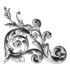 Poster - Vector baroque ornament in victorian style