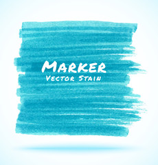 Wall Mural - blue light marker stain. vector illustration.