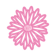 Beautiful Natural Flower Daisy Petals Decoration Vector Illustration Pink Neon Image
