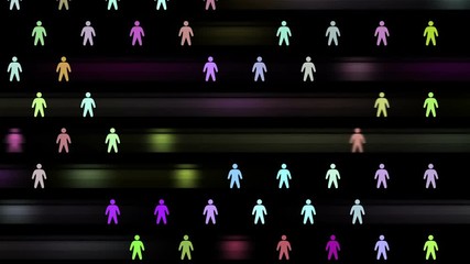 Poster - social interaction. colored icons of people.business background.