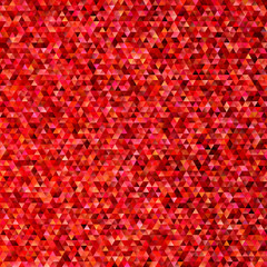 Poster - Abstract gradient tiled triangle pattern background - vector mosaic graphic design with regular triangles in red tones
