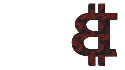 Poster - pulsation of market flows. Rotation of the bitcoin symbol. Business background. Place for text. seamless loop.