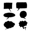 © nikiteev - Vector Set of Black Doodle Comics Speech Bubbles. Comix Balloons.