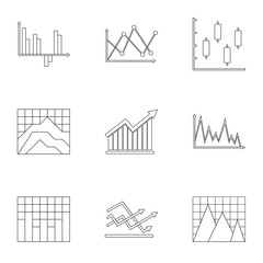 Poster - business stand icons set. outline set of 9 business stand vector icons for web isolated on white bac
