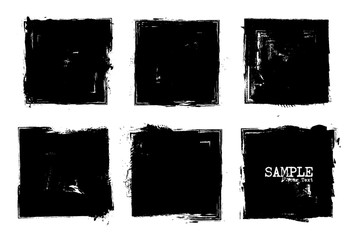 Wall Mural - grunge style set of square shapes . vector