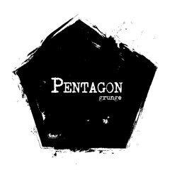 Wall Mural - pentagon shape . grunge style . vector