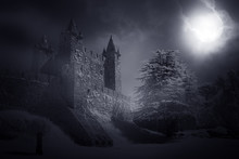Medieval Castle At Night