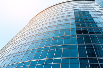 Poster - Glass facades of modern skyscrapers at business district