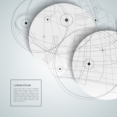 Poster - Abstract circle design template. Dots and lines background