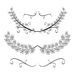 Sticker - rustic set wreaths icons vector illustration design