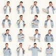 © Prostock-studio - Set of young man different emotions at white studio background