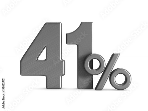 Fotografia forty one percent on white background. Isolated 3D illustration