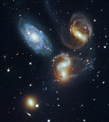 Wall Mural - galaxy group. stephan's quintet galactic wreckage. elements of this image furnished by nasa. retouch