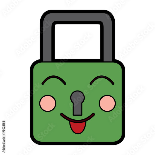 safety lock happy emoji icon image vector illustration design Stock