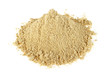 Heap of ginger powder isolated on white background