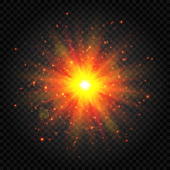 Wall Mural - explosion light. vector sun flare. explosion star. vector illustration