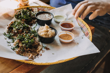 Wall Mural - Eating Mexican Food