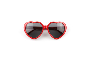 Red heart shaped sunglasses