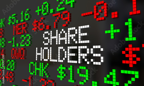 Fotomural Share Holders Stock Market Ticker Value 3d Illustration