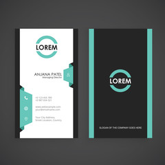 Wall Mural - Modern business card template with flat user interface