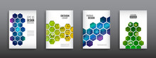 Abstract Technology Cover With Hexagon Elements. High Tech Brochure Design Concept. Futuristic Business Layout. Digital Poster Templates.