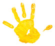 yellow children hand print