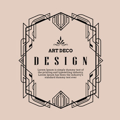Wall Mural - art deco vintage border retro design template vector illustration