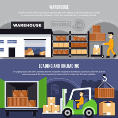 Canvas Print - Warehouse Flat Composition Set