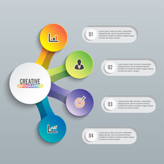 Poster - Abstract 3D infographic template with a five steps for success. Business circle template with options for brochure, diagram, workflow, timeline, web design. Vector EPS 10.