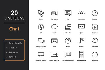 Poster - 20 Chat line icons